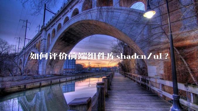 如何评价前端组件库shadcn/ui?